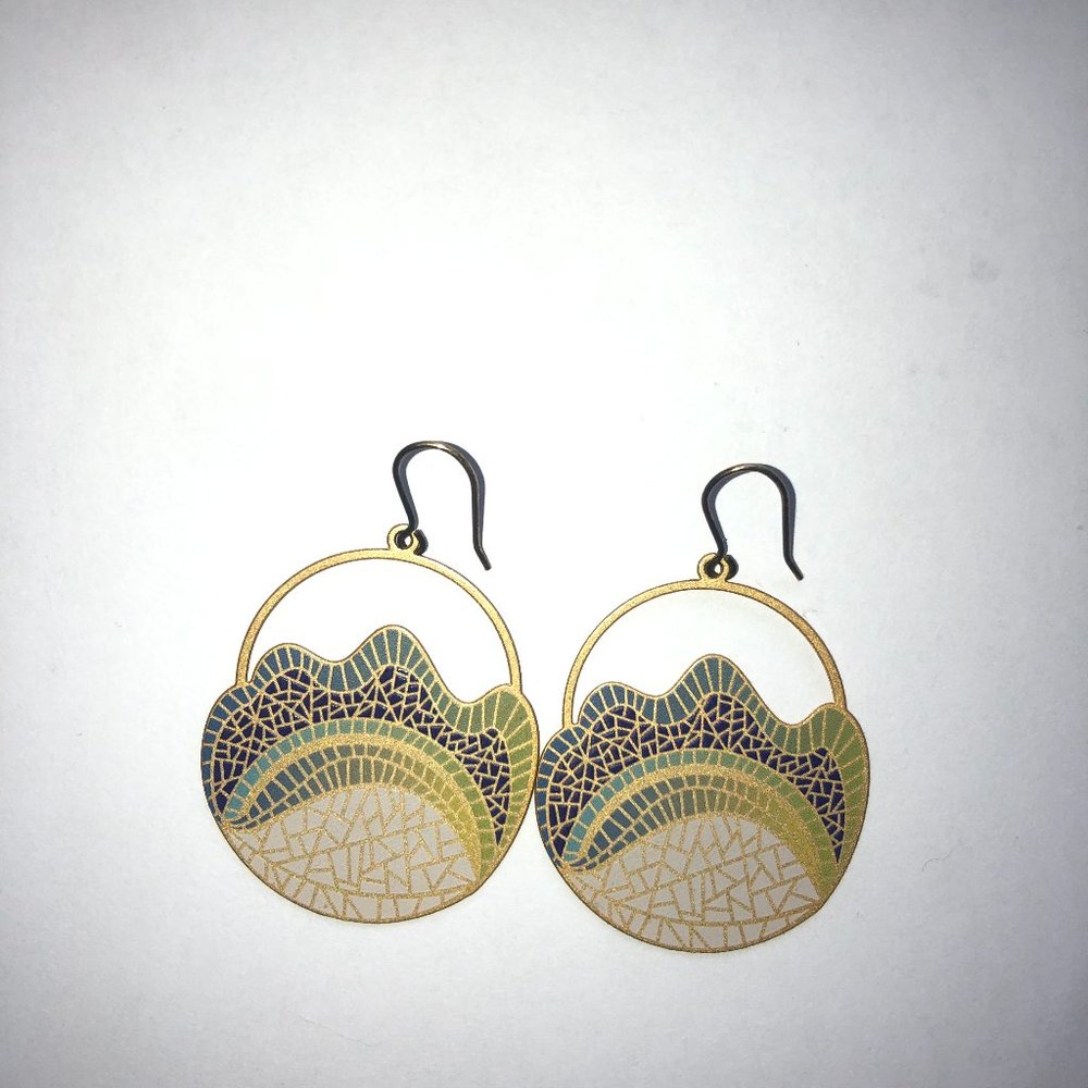 Spanish Mosaic Gold Earrings